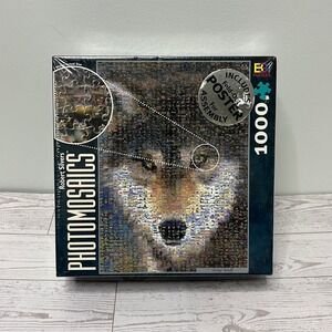 Buffalo Games Photomosaics Grey Wolf 1000 Piece Jigsaw Puzzle Robert Silvers NEW